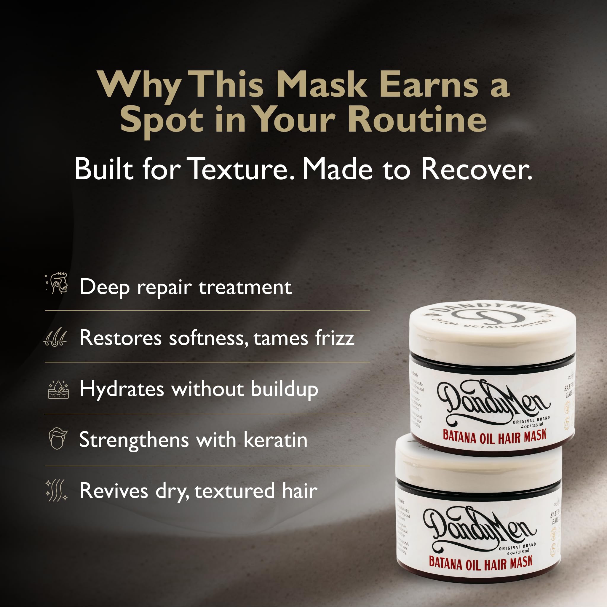 DandyMen Batana Oil Hair Mask – Weekly Deep Repair with Batana Oil & Keratin (4 oz)