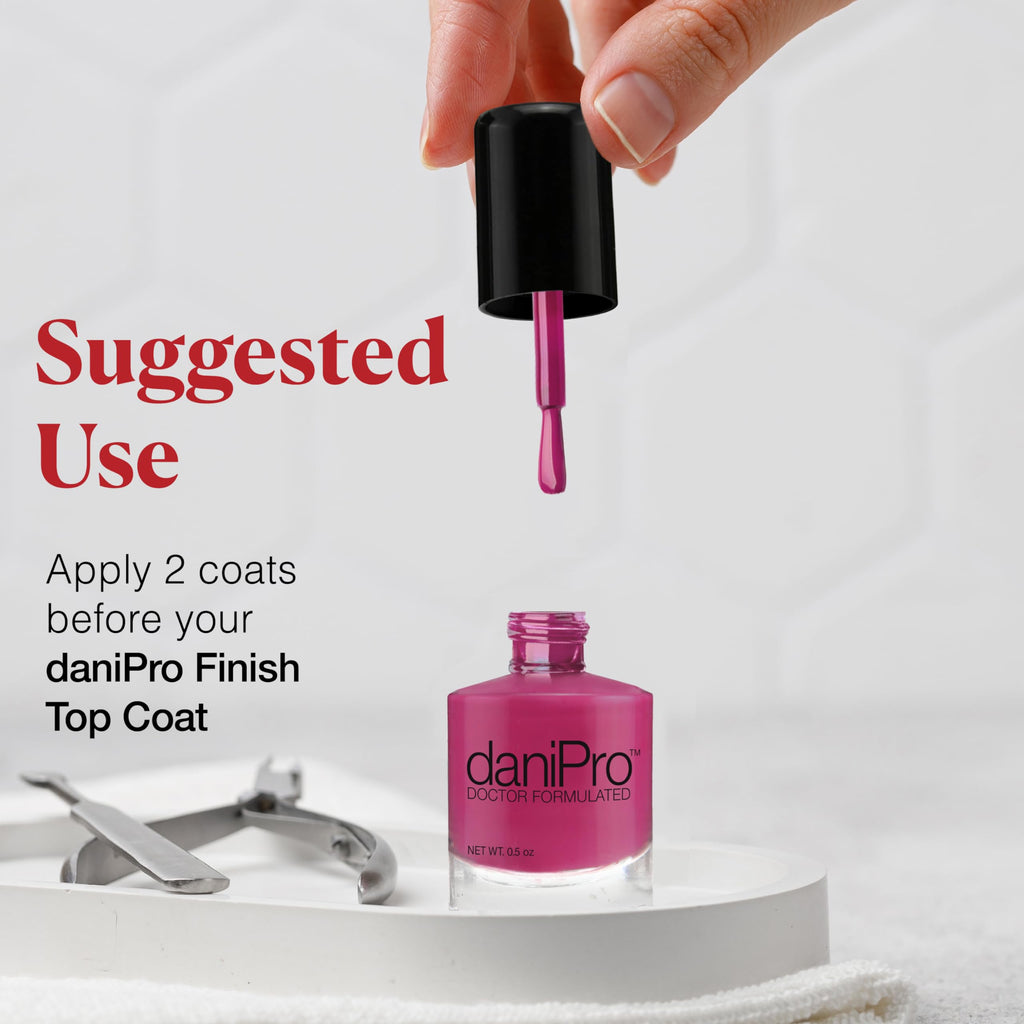 daniPro Lovely Lady Deep Pink Nail Polish – Doctor-Formulated 0.5 oz, Undecylenic Acid, Biotin & Vitamins | Vegan, USA Made
