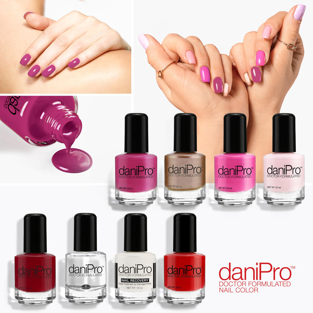 daniPro Lovely Lady Deep Pink Nail Polish – Doctor-Formulated 0.5 oz, Undecylenic Acid, Biotin & Vitamins | Vegan, USA Made