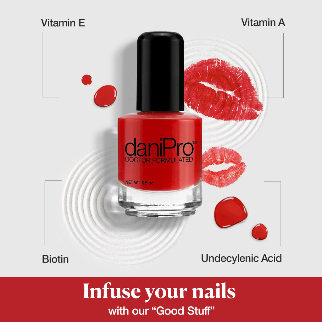daniPro Doctor Formulated Nail Polish – First Kiss Red (0.5 oz)