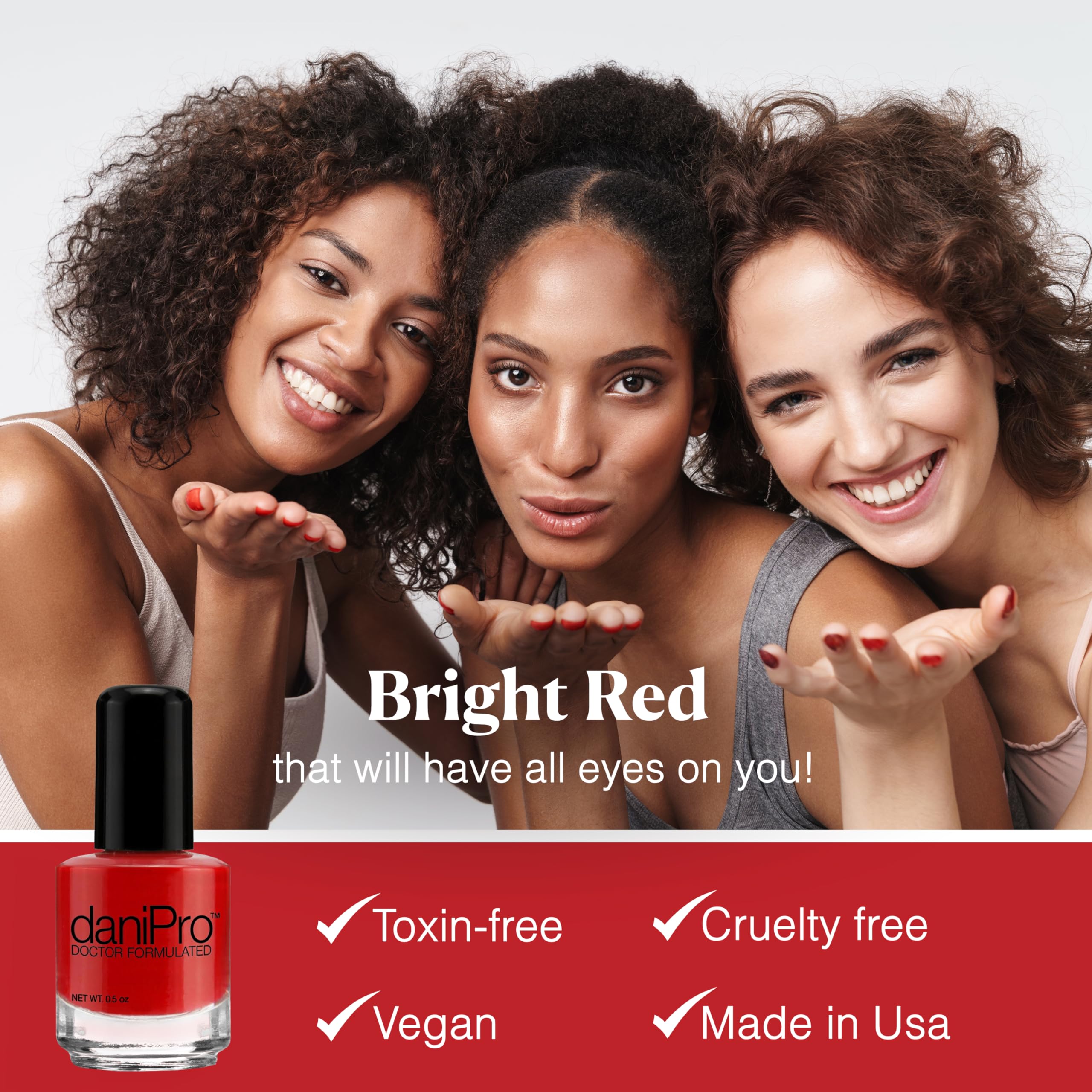 daniPro Doctor Formulated Nail Polish – First Kiss Red (0.5 oz)