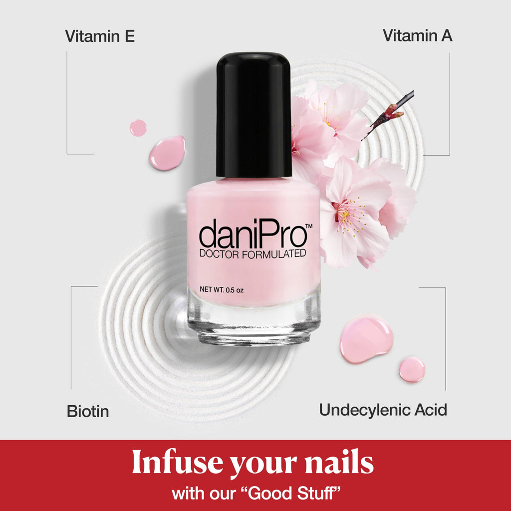 daniPro Love is All Pink Nail Polish – 0.5 oz with Biotin & Vitamins A & E | Vegan, 10-Free, USA Made