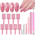 DANNEASY 15pcs Cat Eye Nail Magnet Set – Pink Wand for Gel Polish Nails