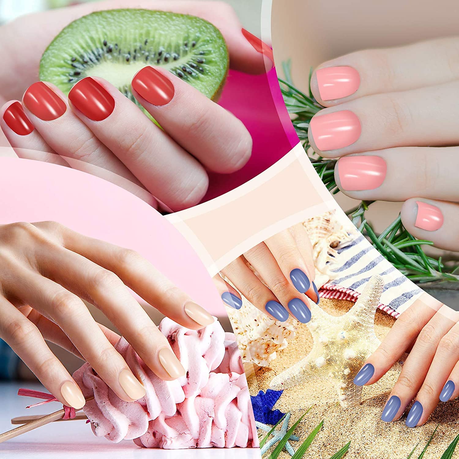 DANNEASY Nail Polish Strips Glitter - 24 Self-Adhesive Nail Wraps + Nail File & Cuticle Stick