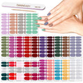 DANNEASY Nail Polish Strips Glitter - 24 Self-Adhesive Nail Wraps + Nail File & Cuticle Stick