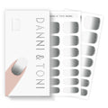 DANNI & TONI Semi-Cured Gel Nail Strips – Grey-White Ombre Glitter, 28 Nail Wraps | Ash Dream
