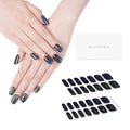 DANNI & TONI Cat Eye Gel Nail Strips – Oceanic Panther, Semi-Cured Gel Nail Wraps, 28 Glossy Pieces