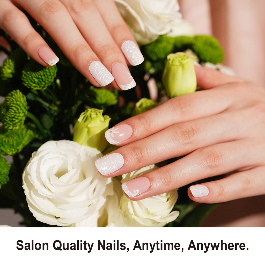 DANNI & TONI Floral Aurora Gel Nail Wraps – 28 Semi-Cured Strips