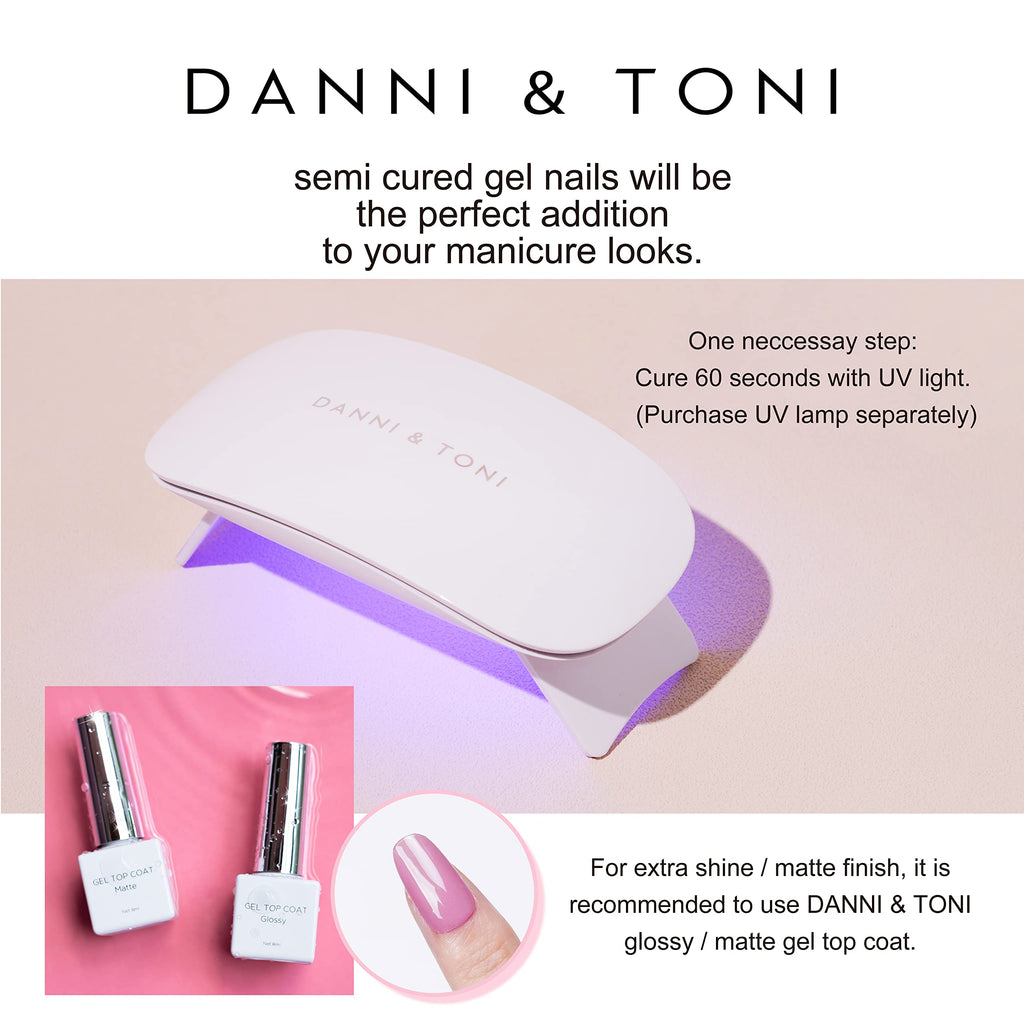 DANNI & TONI Semi-Cured Gel Nail Wraps – Cheetah Print Leopard, 28 Nails | Tortoise Glow