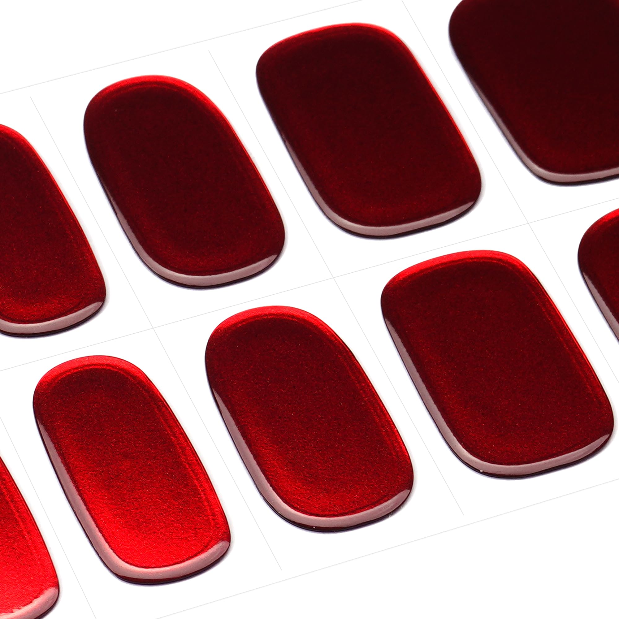 DANNI & TONI Semi Cured Gel Nail Strips Ruby Chrome – Mirror Metallic Nail Art