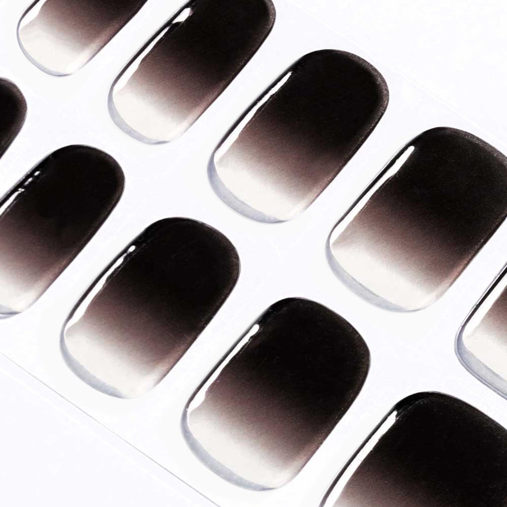 DANNI & TONI Semi Cured Gel Nail Strips – Black Transparent Ombre