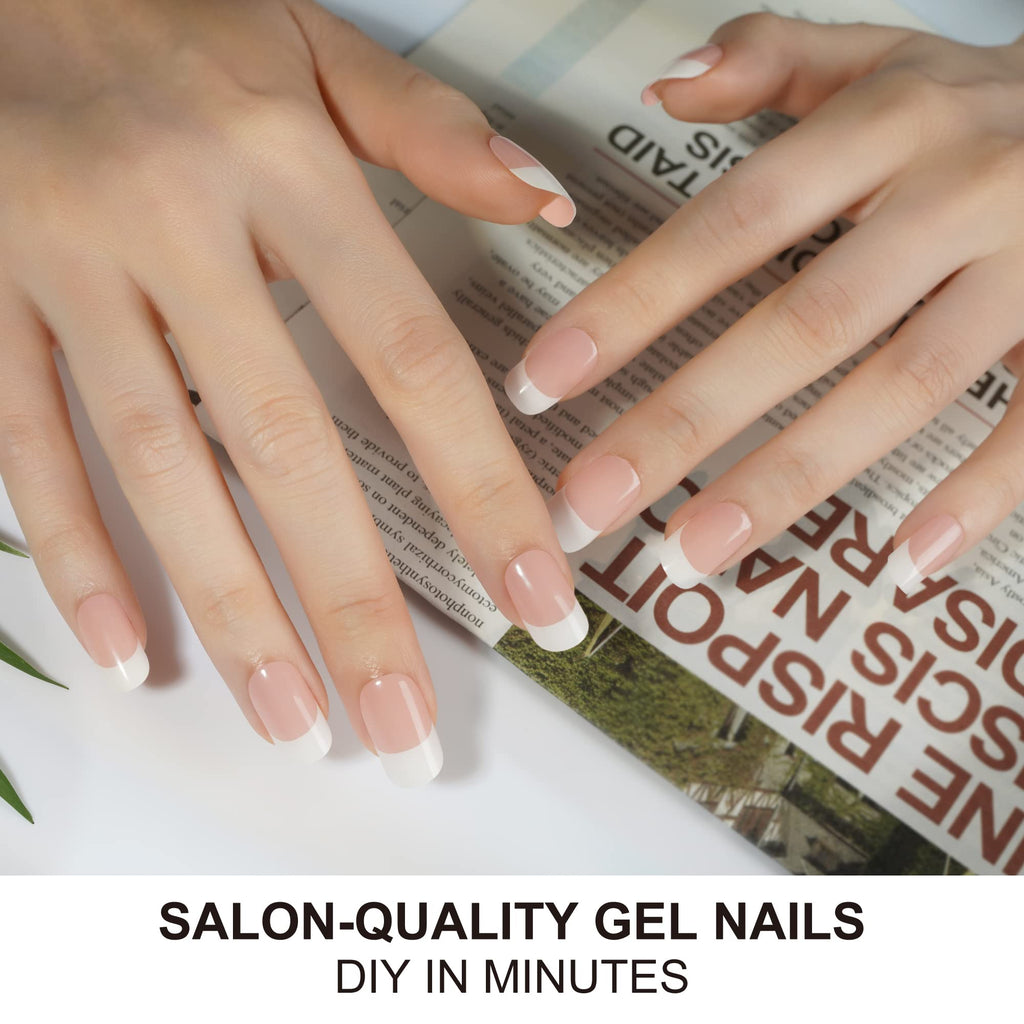 DANNI & TONI Semi Cured Gel Nail Strips - Classic French White Tips