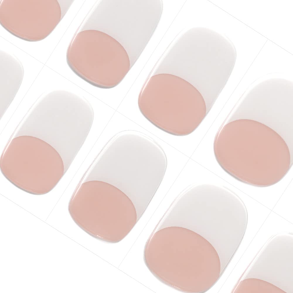 DANNI & TONI Semi Cured Gel Nail Strips - Classic French White Tips