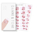 DANNI & TONI Semi-Cured Gel Nail Strips – Cherry White French Tips, 28 Stickers