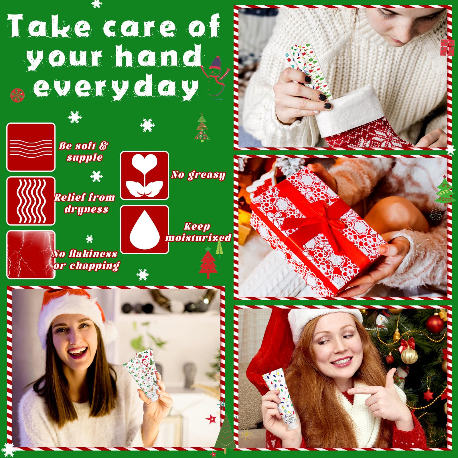 Dansib 36-Set Christmas Party Favors: Hand Cream, Body Lotion, Lip Balm Gift Set for Coworkers & Guests