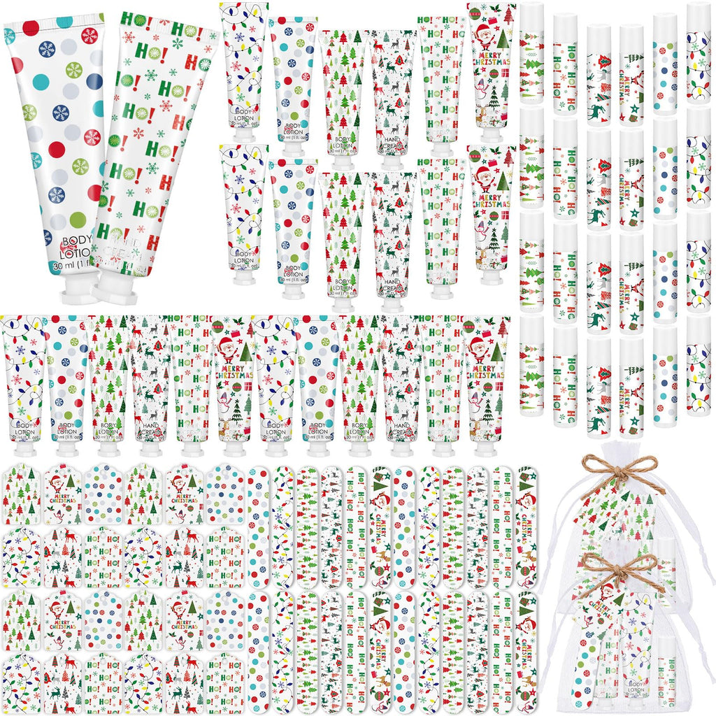 Dansib 36-Set Christmas Party Favors: Hand Cream, Body Lotion, Lip Balm Gift Set for Coworkers & Guests