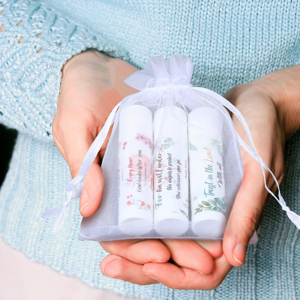 Dansib 50 Pcs Christian Lip Balm Set – Bible Verse Floral Gift Pack for Women & Men