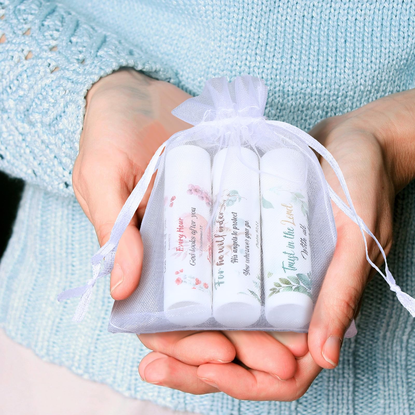 Dansib 50 Pcs Christian Lip Balm Set – Bible Verse Floral Gift Pack for Women & Men