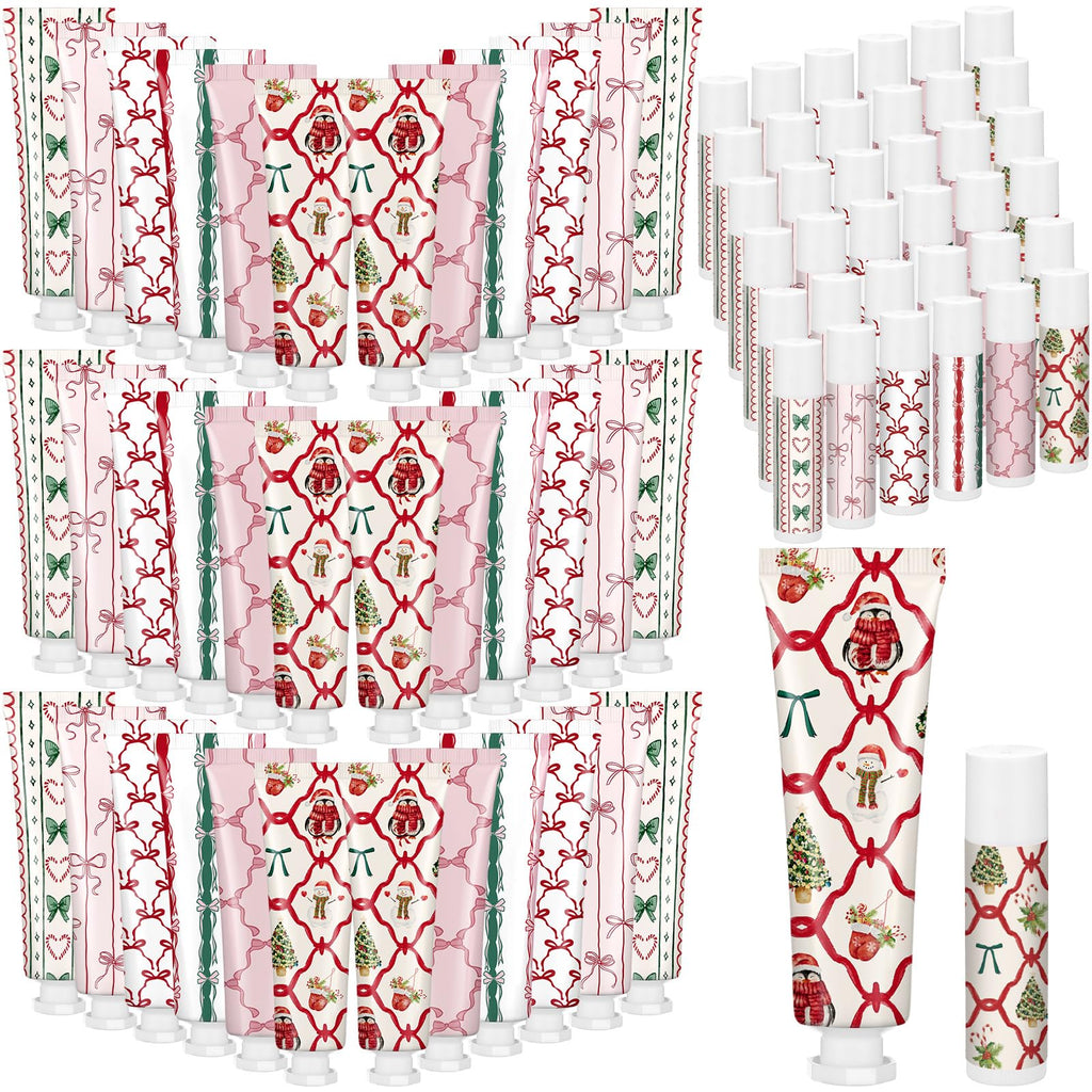 Dansib 72-Piece Valentine’s Day Hand Cream & Lip Balm Gift Set – 36 Sets, Travel Size, 6 Scents