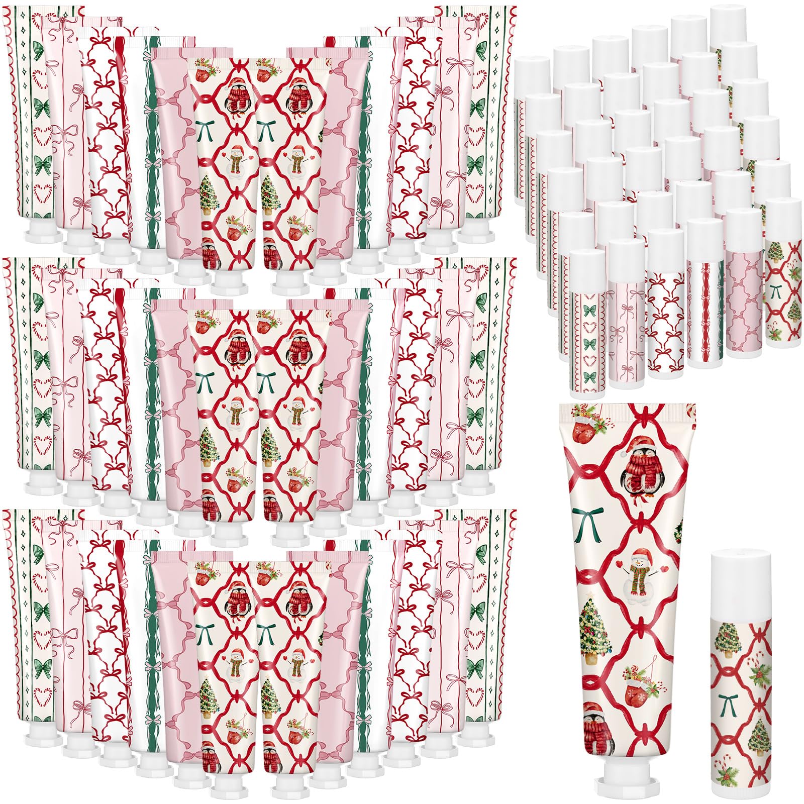 Dansib 72-Piece Valentine’s Day Hand Cream & Lip Balm Gift Set – 36 Sets, Travel Size, 6 Scents