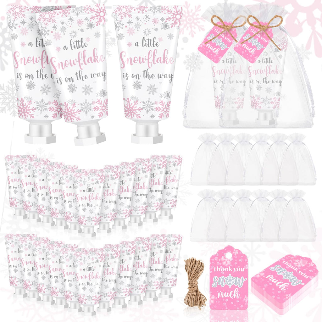 Dansib 48-Set Baby Shower Hand Cream Gift Favors – Snowflake Design, Mini Travel Size