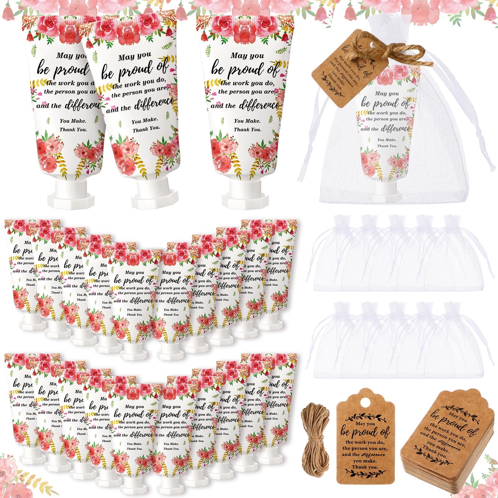 Dansib 48-Set Floral Hand Cream Gift Box - Employee Appreciation & Team Gifts