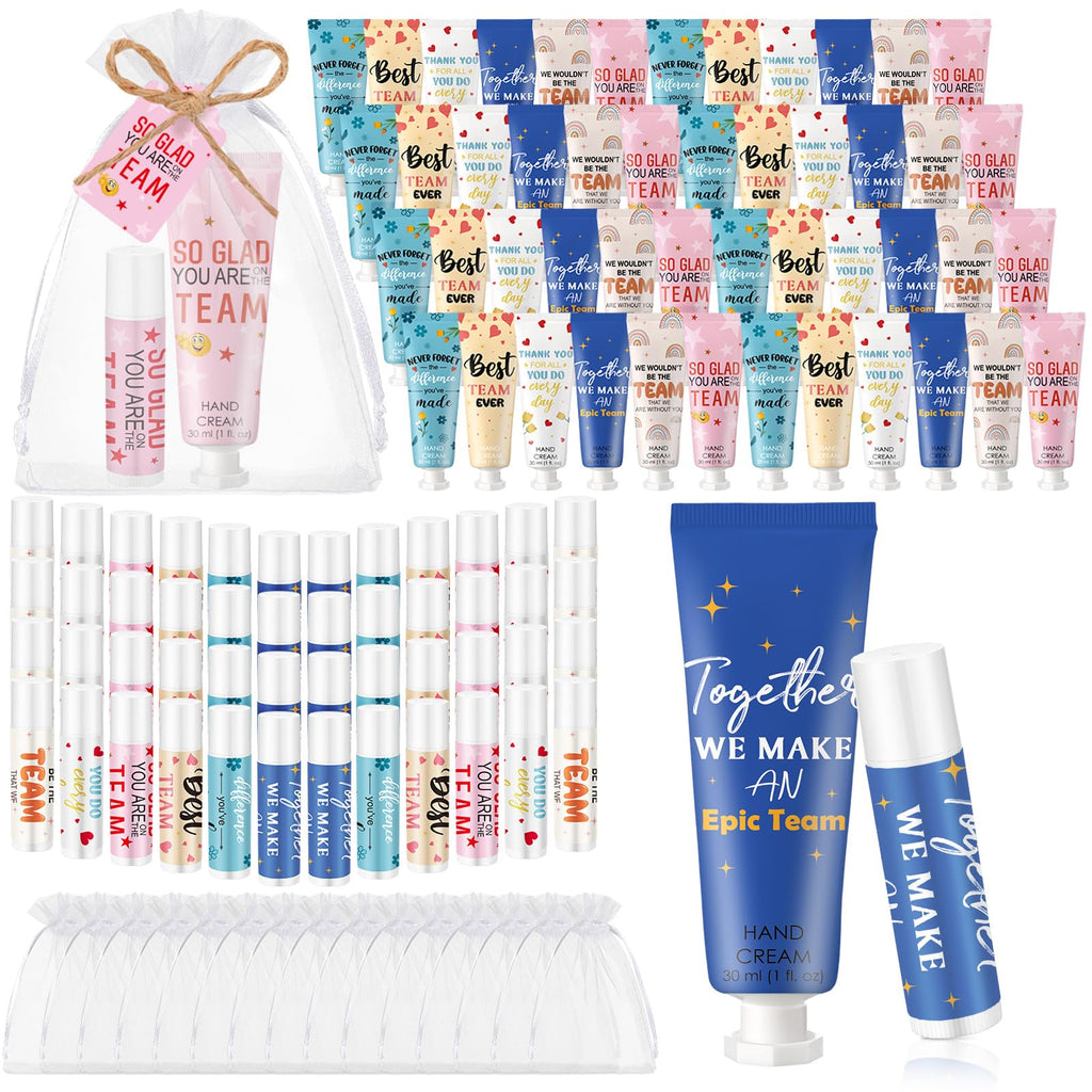 Dansib 48set/192pcs Best Team Ever Gifts – Hand Cream & Lip Balm Set for Coworkers