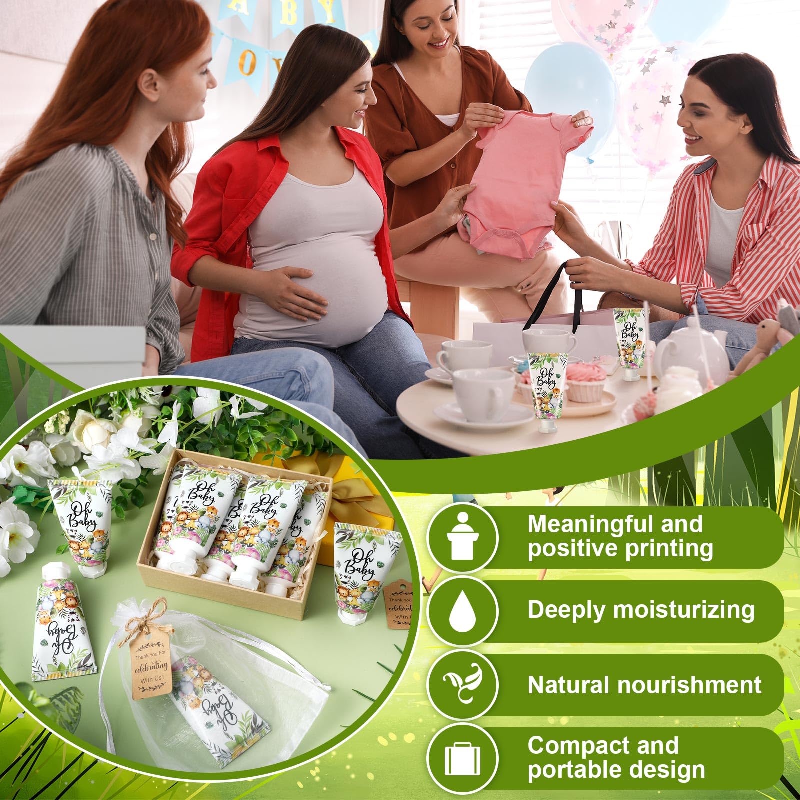 Dansib 48-Set Baby Shower Hand Cream Gift Favors — Mini Travel-Size Lotion Set