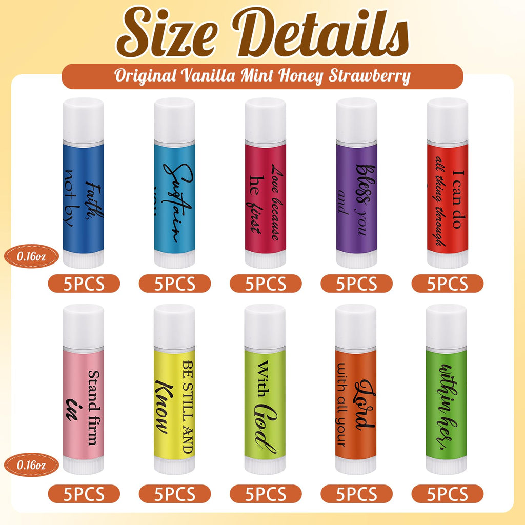 Dansib 50 Pack Christian Lip Balm Gifts – Bible Verse Lip Balms for Church & Events