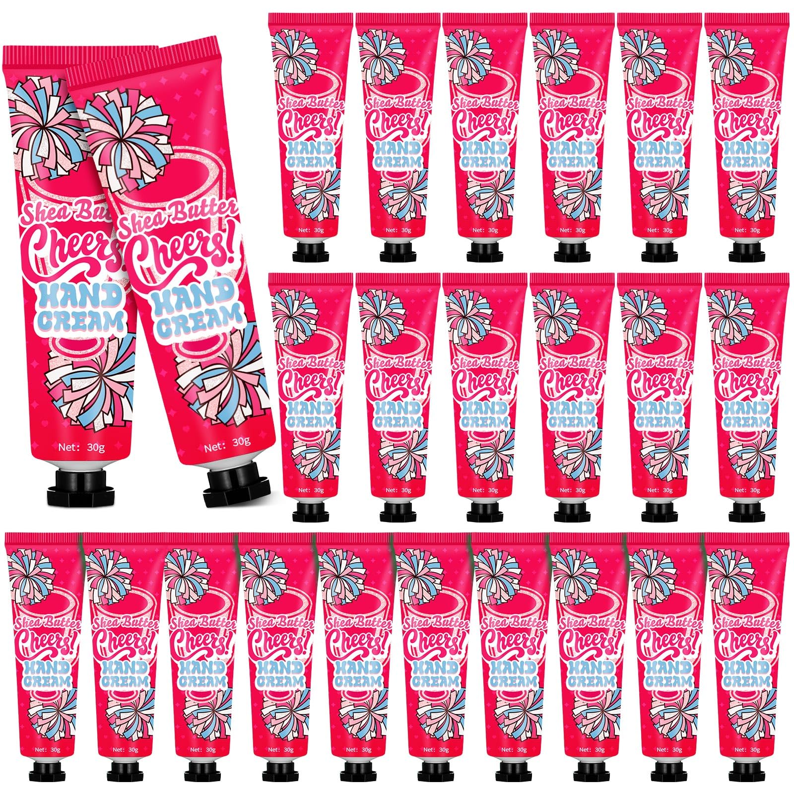 Dansib 24-Pcs Cheer Team Hand Cream Gift Set | Pink, Travel-Size Lotion for Gym Bags