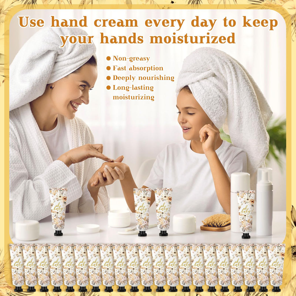 Dansib 48-Set Baby Shower Hand Cream Gift Set | Boho Guest Favors, 30ml Travel Size