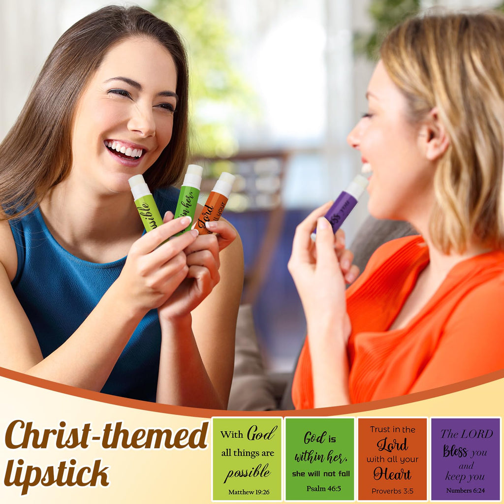 Dansib 50 Pack Christian Lip Balm Gifts – Bible Verse Lip Balms for Church & Events