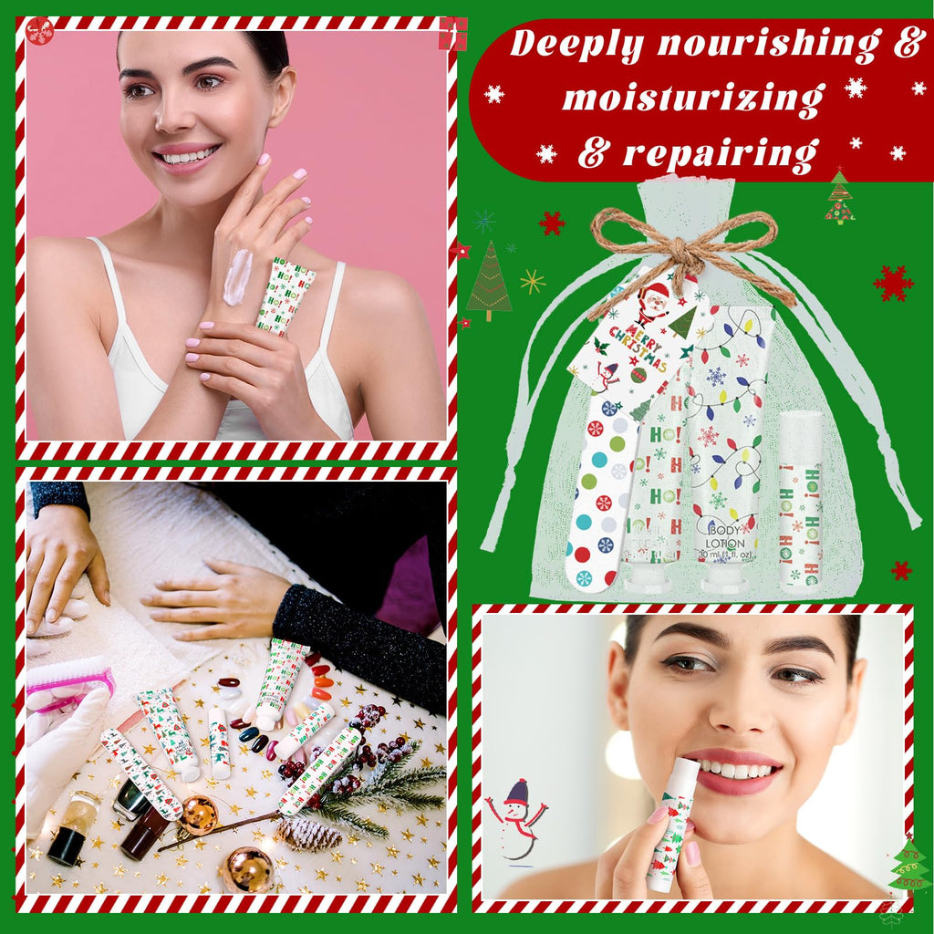 Dansib 6 Sets 36 Pcs Christmas Party Favors Gift Set – Hand Cream, Lip Balm, Body Lotion