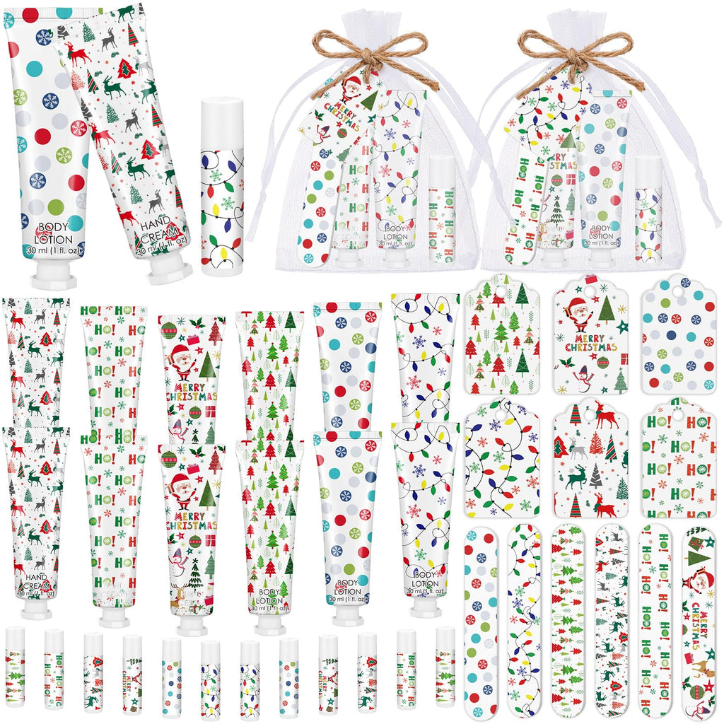 Dansib 6 Sets 36 Pcs Christmas Party Favors Gift Set – Hand Cream, Lip Balm, Body Lotion