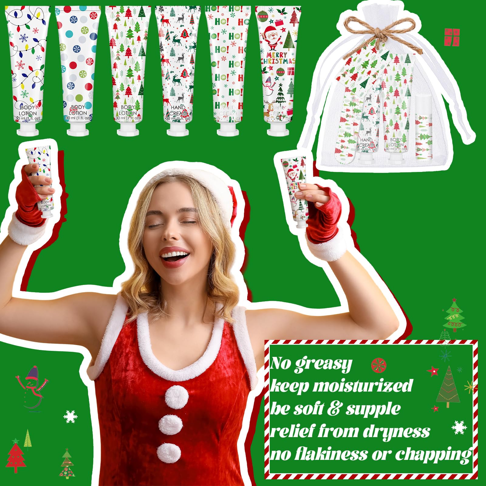 Dansib 72-Piece Christmas Gift Set for Party Favors – Hand Cream, Body Lotion, Lip Balm, Nail File & Stocking Stuffers