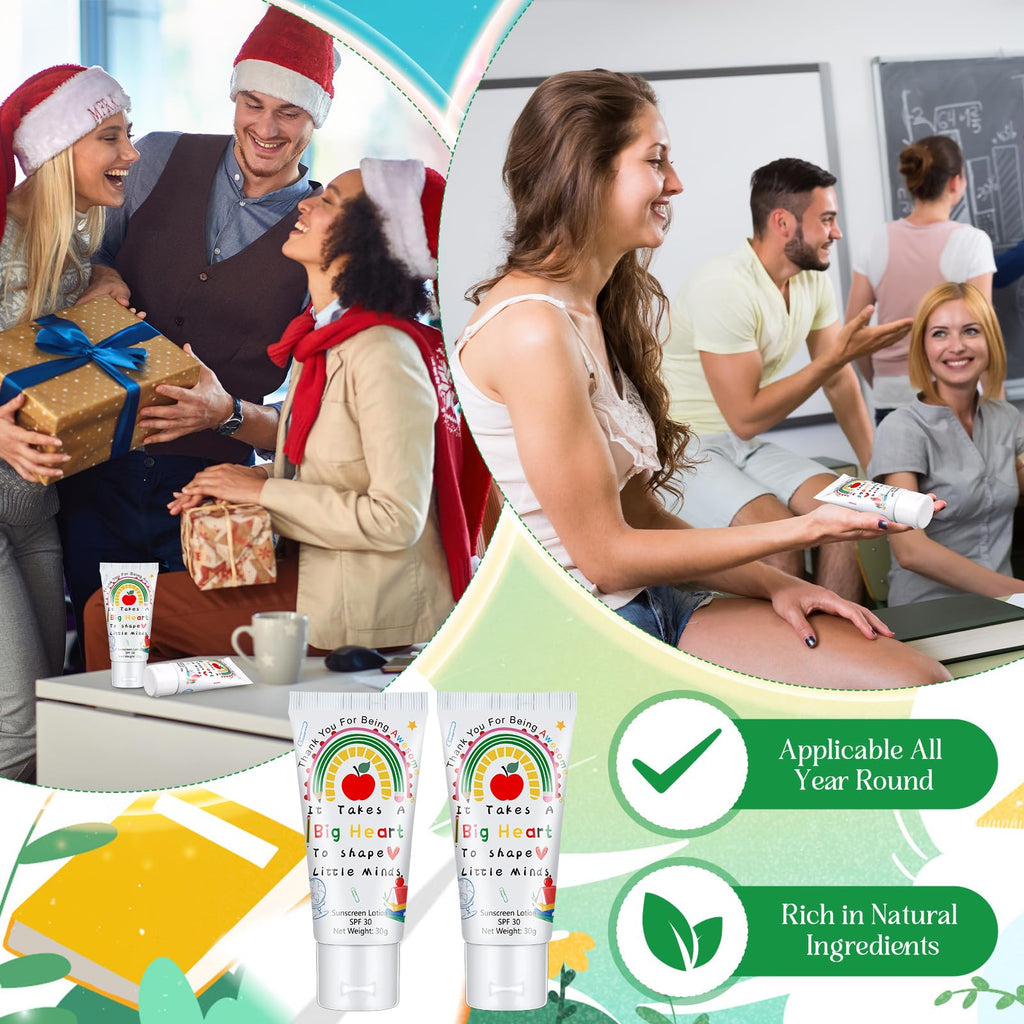 Dansib 24 Pcs Mini Sunscreen Bulk – 1 oz Travel Size SPF 30, Water Resistant, Ideal Teacher Gifts