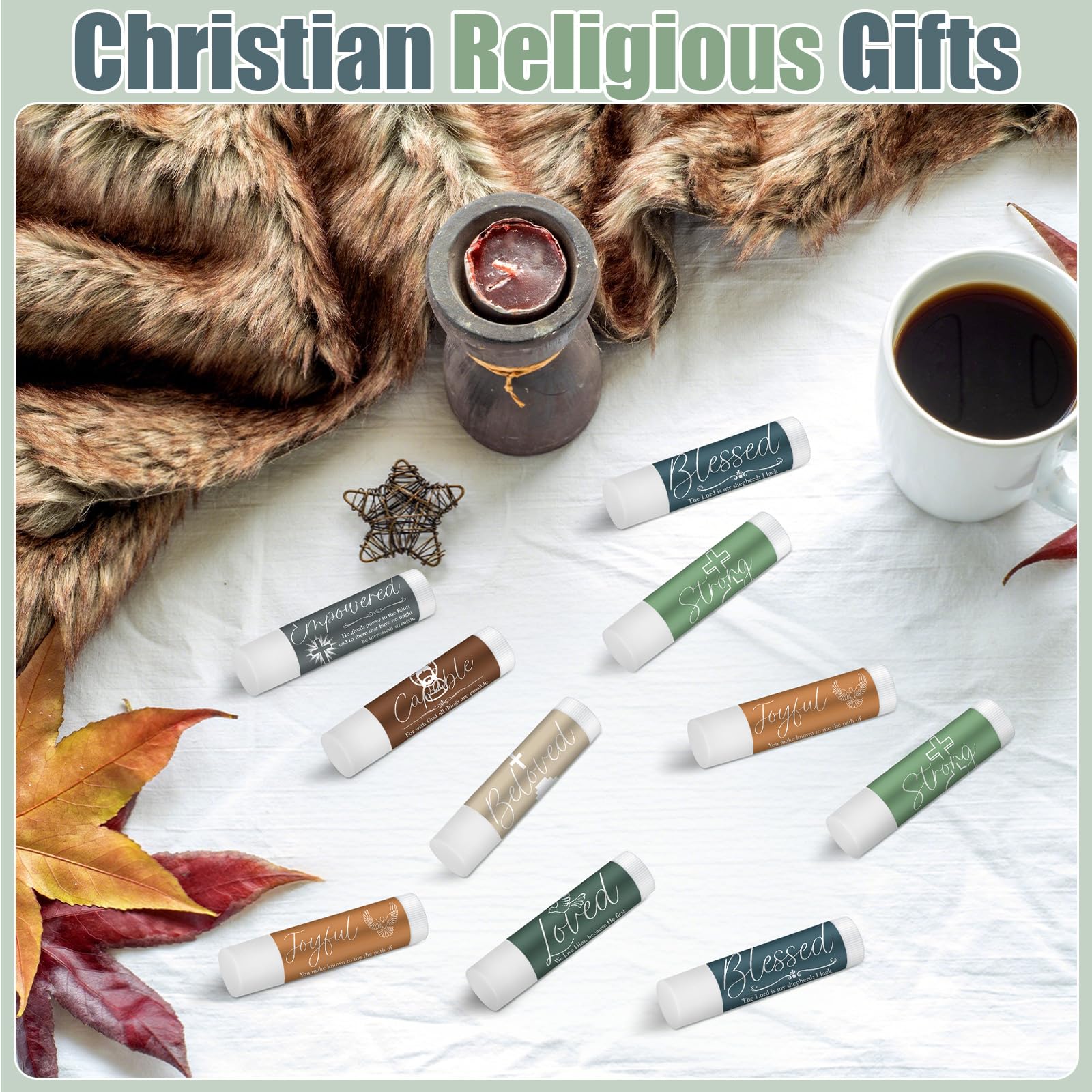 Dansib 50-Pack Christian Lip Balm Gift Set – Scripture Verse Bulk for Church & Staff