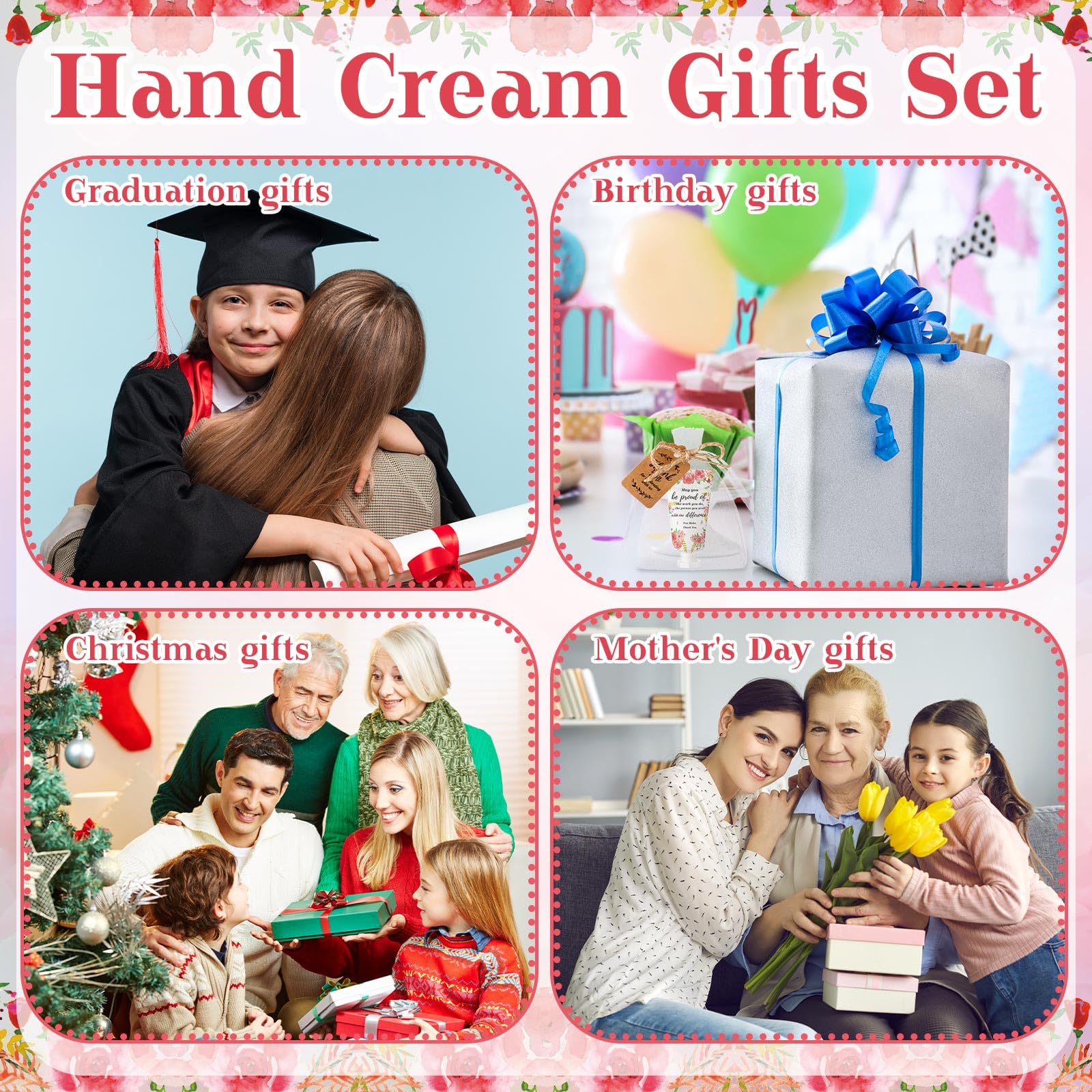 Dansib 48-Set Floral Hand Cream Gift Box - Employee Appreciation & Team Gifts