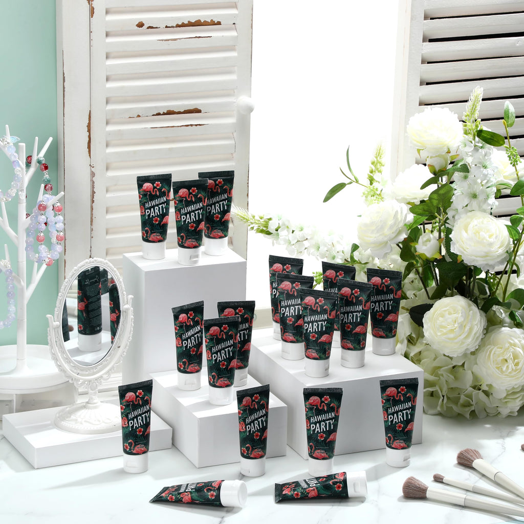 Dansib 24 Pcs Mini Sunscreen Bulk – SPF 30 Travel Size 1oz for Wedding Gifts (White Cream, Flamingo)