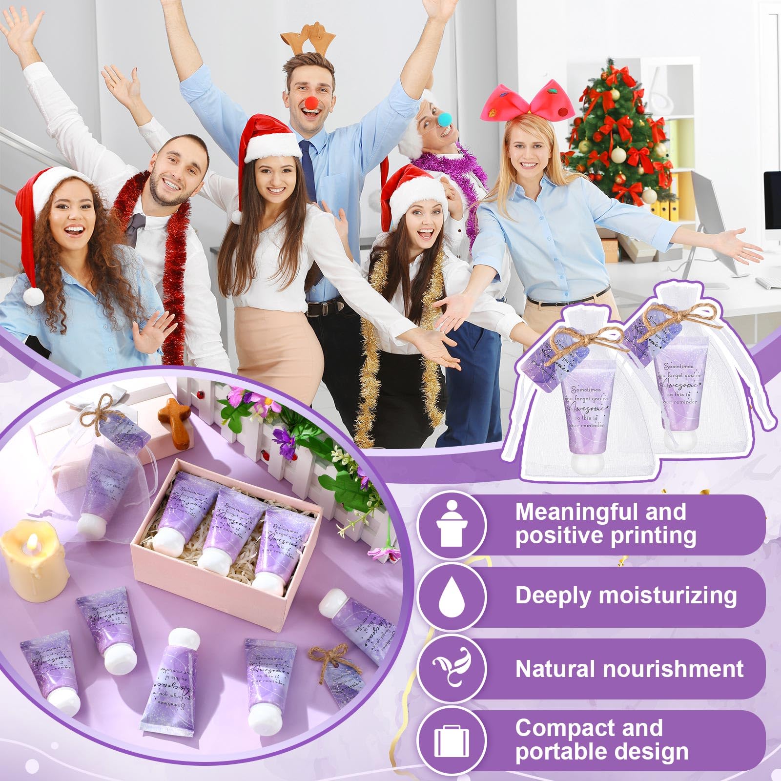 Dansib 48-Piece Hand Cream Gift Set — Marble Design for Employee Appreciation, Travel-Size
