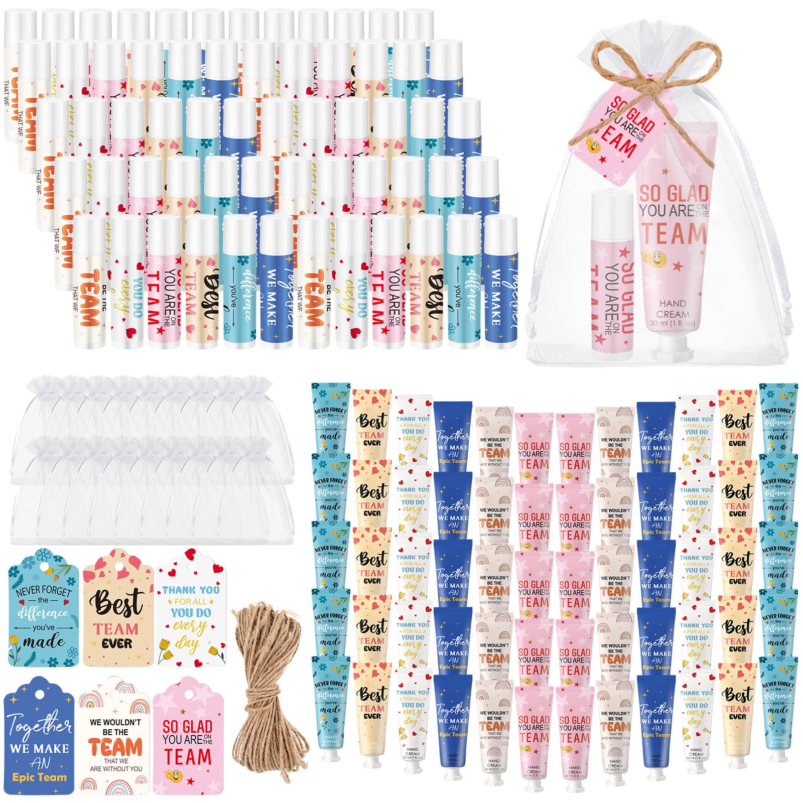Dansib 72‑Set Team Appreciation Gift Set – Hand Cream & Lip Balm for Coworkers