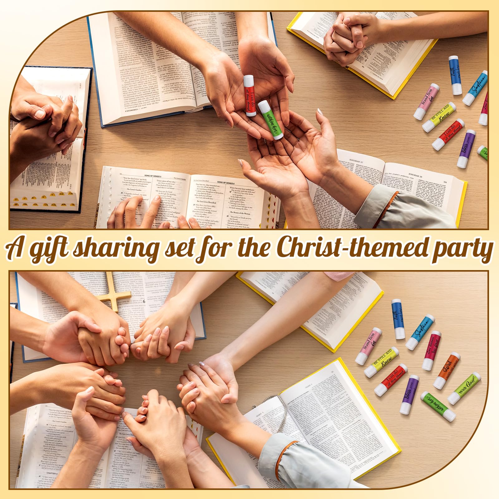 Dansib 50 Pack Christian Lip Balm Gifts – Bible Verse Lip Balms for Church & Events