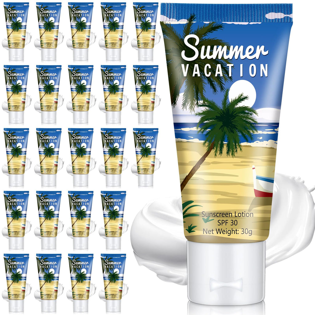 Dansib 24 Pcs Mini Sunscreen Bulk – SPF 30 Travel-Size 1oz Sunscreen Lotion for Wedding Favors