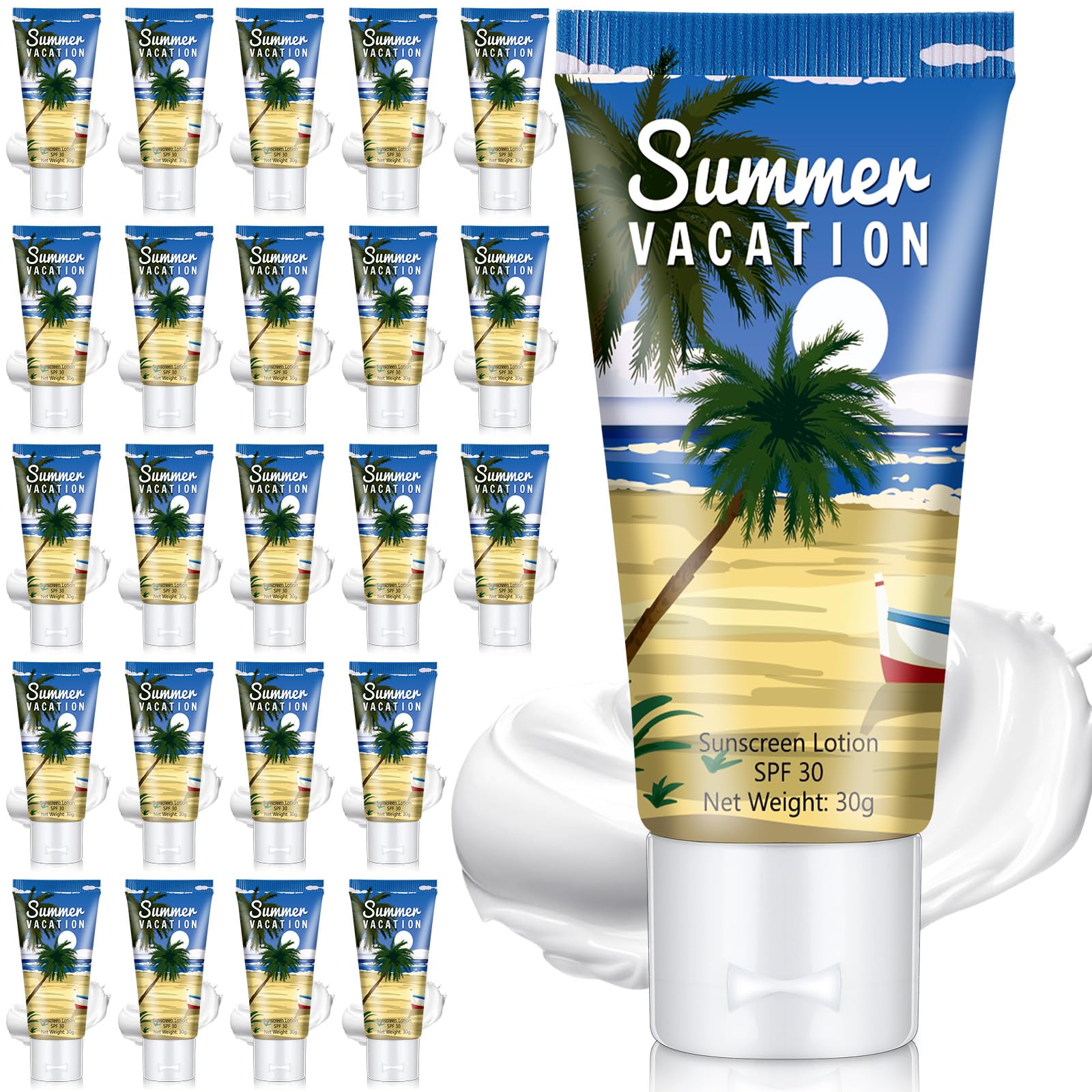 Dansib 24 Pcs Mini Sunscreen Bulk – SPF 30 Travel-Size 1oz Sunscreen Lotion for Wedding Favors