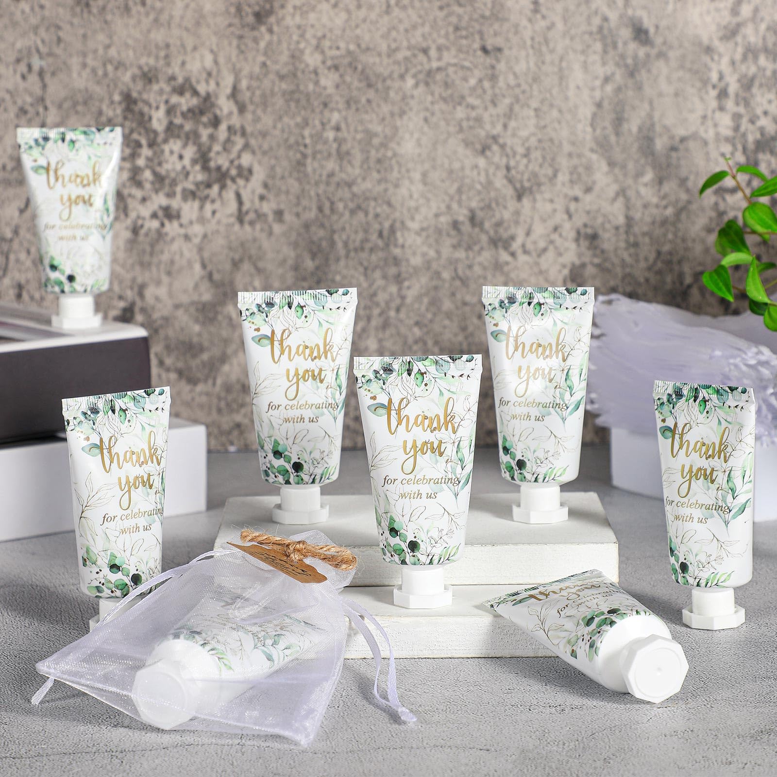 Dansib 48-Set Baby Shower Hand Cream Gift – Eucalyptus Leaves Design