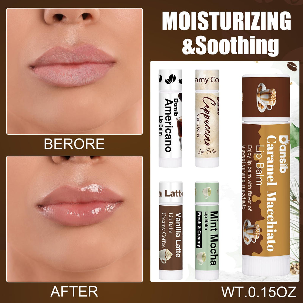 Dansib 50 Pack Coffee Flavor Lip Balms – Vanilla Latte & More