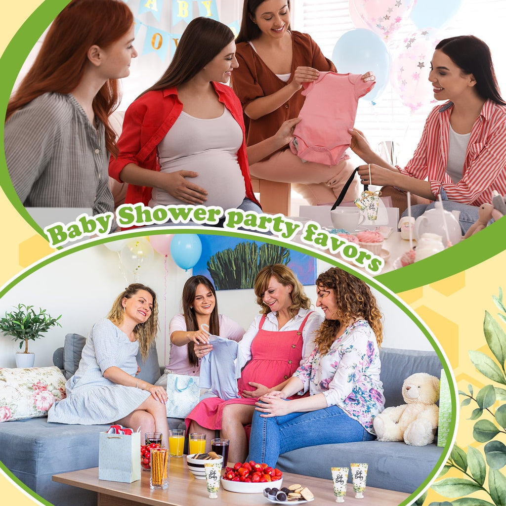 Dansib 48-Set Baby Shower Hand Cream Gift Pack – Elegant Eucalyptus Design, 48 Mini Hand Lotions for Guests