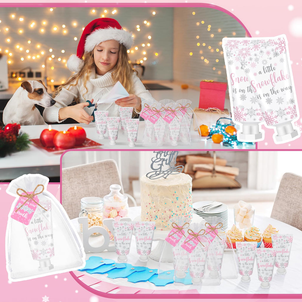 Dansib 48-Set Baby Shower Hand Cream Gift Favors – Snowflake Design, Mini Travel Size