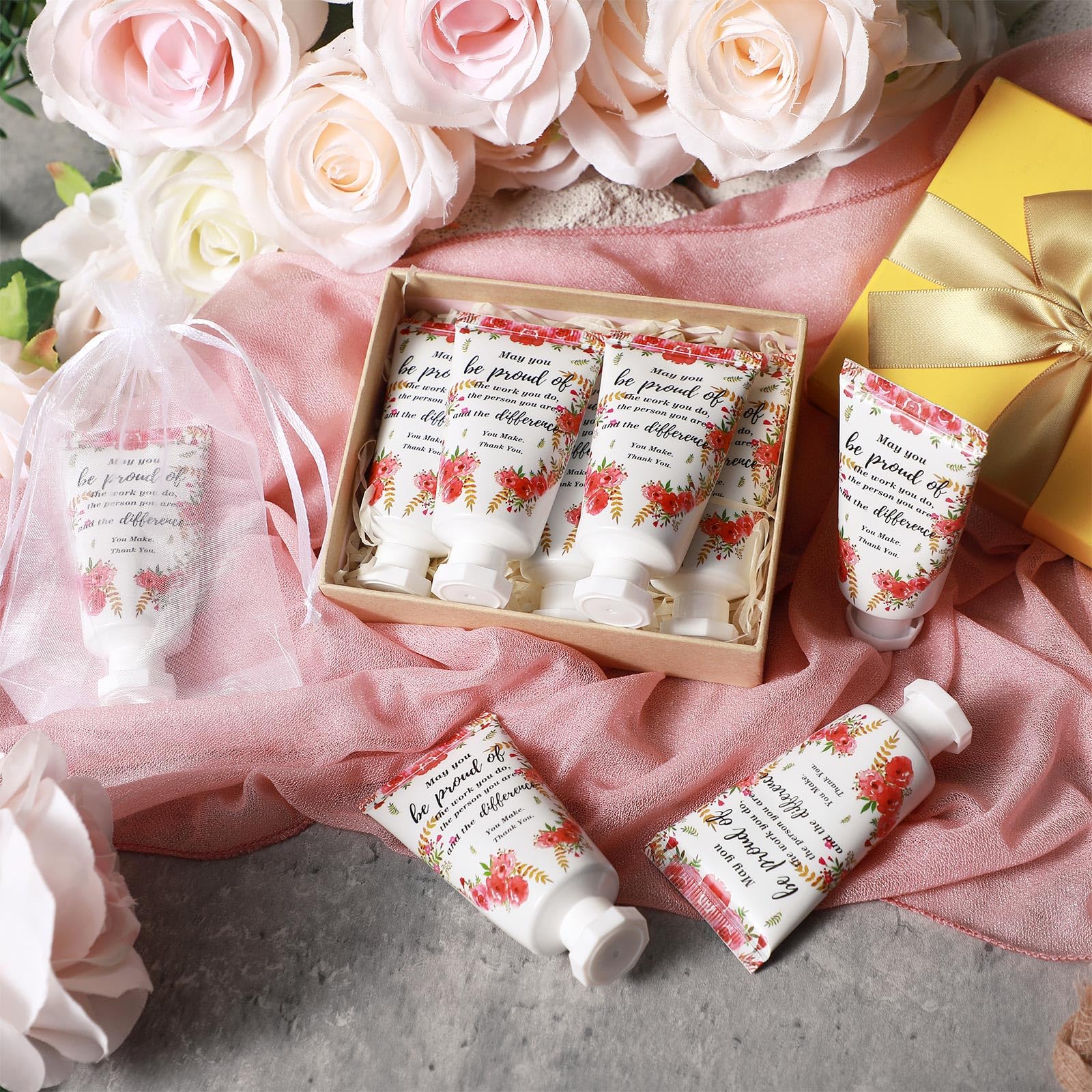 Dansib 48-Set Floral Hand Cream Gift Box - Employee Appreciation & Team Gifts