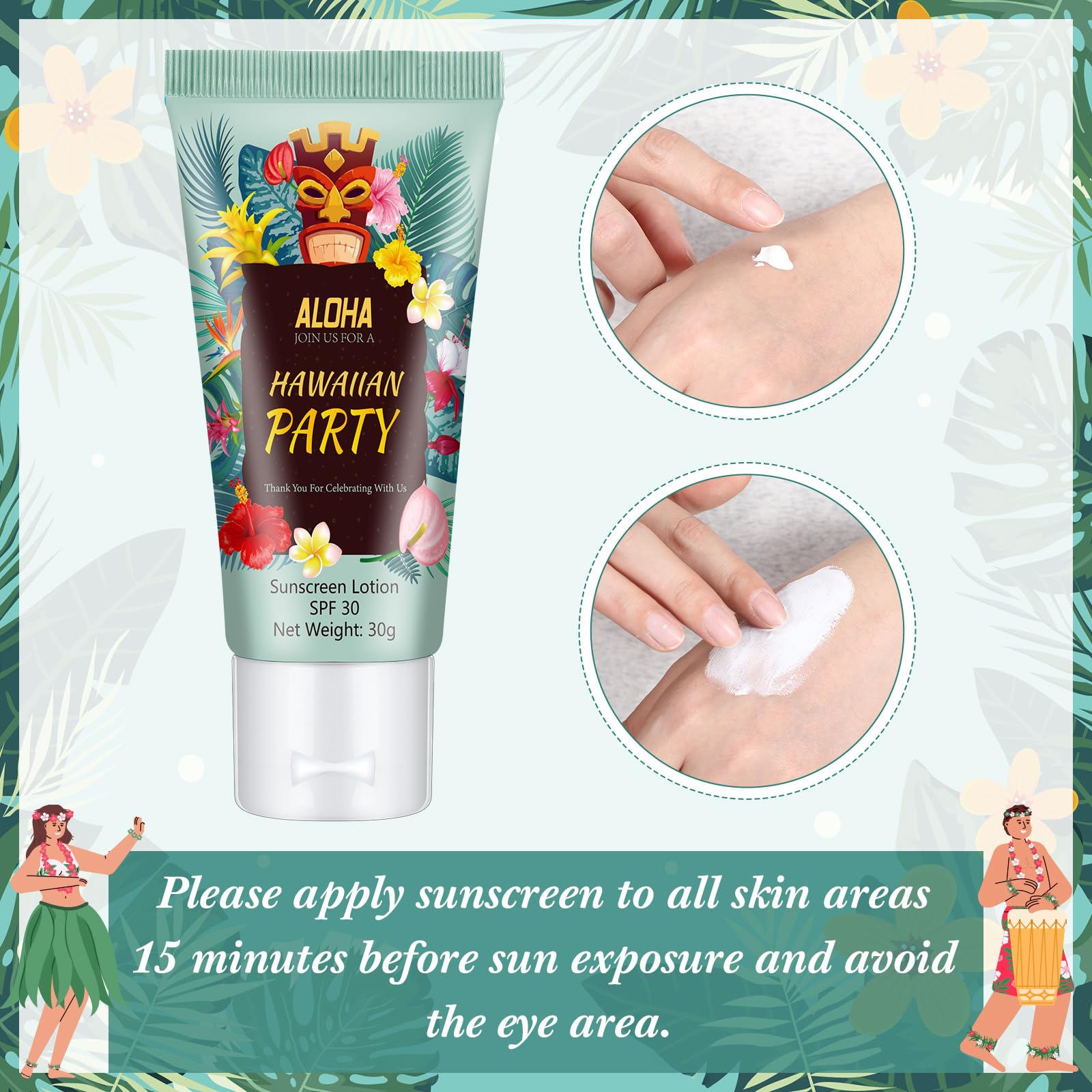 Dansib 24-Pack Mini Sunscreen – 1oz SPF 30 for Weddings